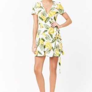 Forever 21 Banana Print Wrap Dress